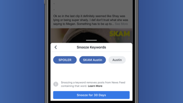 Facebook กำลังทดสอบฟีเจอร์ Mute Keywords คาดอาจได้ใช้เร็ว ๆ นี้